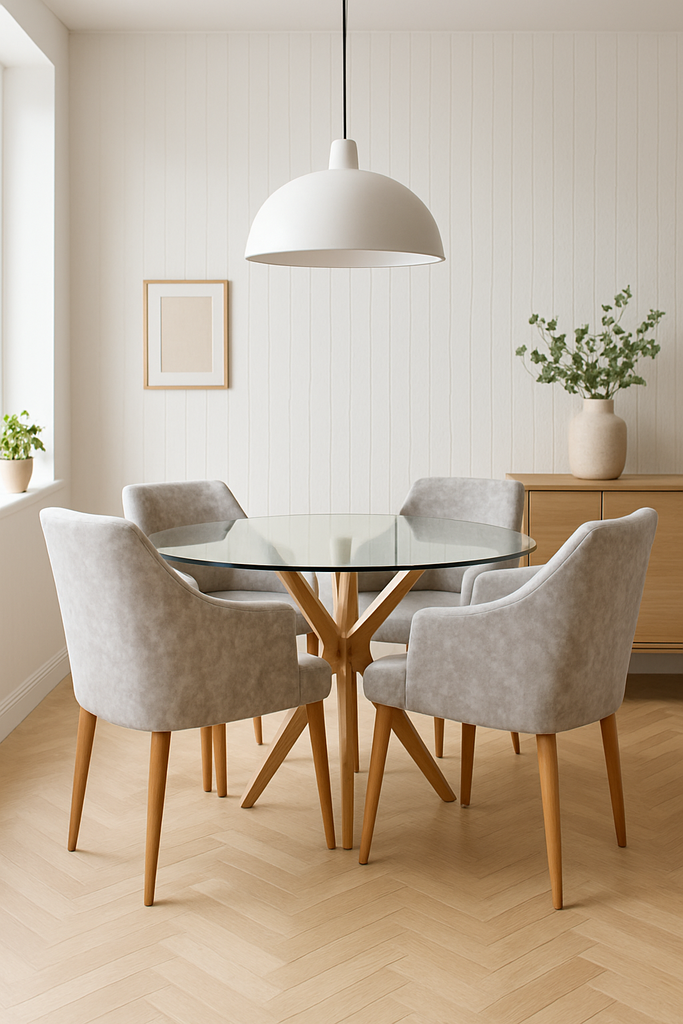 Comedor Burdeos 4 Sillas Gris