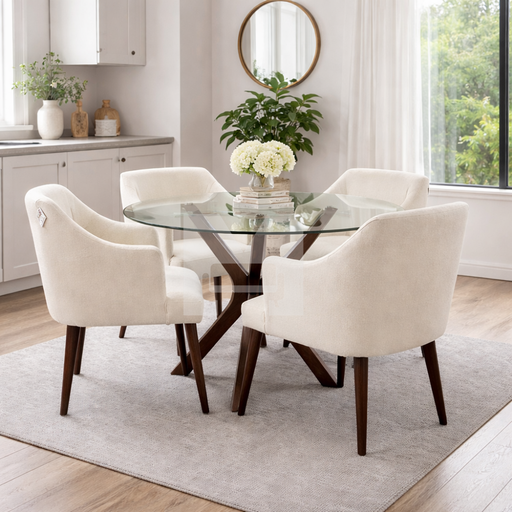 [LG-026] Comedor Burdeos 4 Sillas Beige